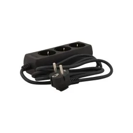 Contactdoos 3-voudig 1,5 meter snoer zwart