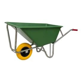 Kruiwagen met antilek band kunststof bak 160 liter groen