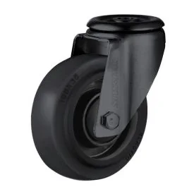 Zwenkwiel Ø125 mm met boutgat TPR zwart - TARSUS