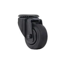 Zwenkwiel Ø75 mm met boutgat TPR zwart - TARSUS