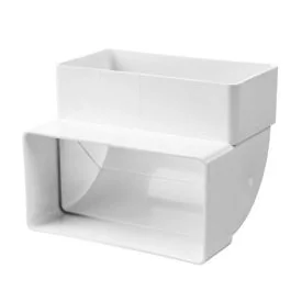 Ventilatiekanaal vlak 110x54 mm bochtstuk 90° verticaal