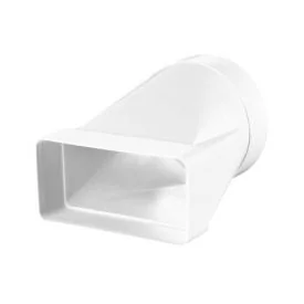 Ventilatiekanaal vlak 220x90 mm verloopstuk plat > ø150 mm
