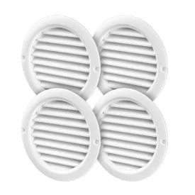 Ventilatierooster rond kunststof wit 59x47 mm 4 stuks