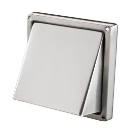 Ventilatierooster met kap RVS 180x180mm voor Ø 150 mm