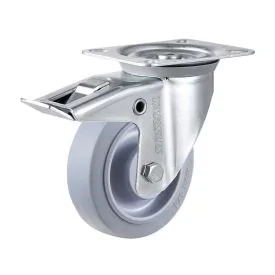 Zwenkwiel met rem 125 mm TPE TARSUS Extra stil