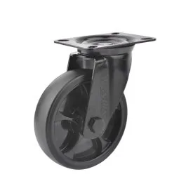Zwenkwiel 100 mm 100 kg TPR rubberband zwart - TARSUS