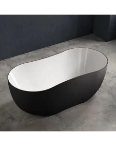 Vrijstaand bad 170x80 cm zwart/wit ovaal - WAHLBACH
