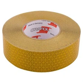 Reflecterende tape 50 m geel