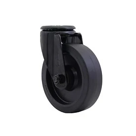 Zwenkwiel Ø125 mm met boutgat TPR zwart - TARSUS